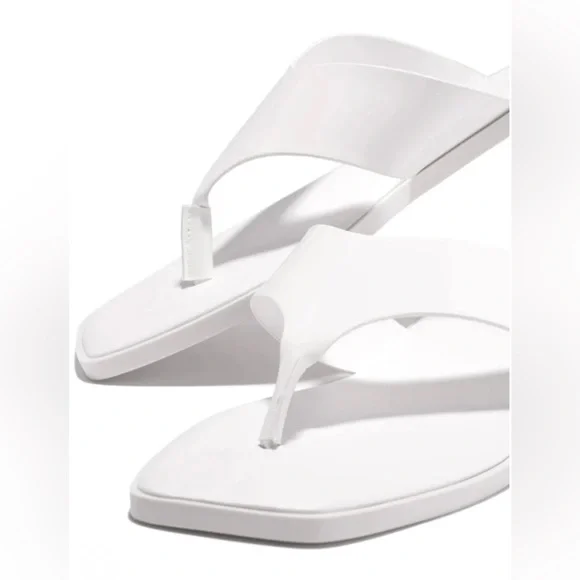 White Thong Slip On Sandal - Picture 4 of 6